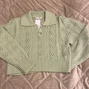 Sweater steal of the day.  NWT WAYF open knit pull over cropped sweater size M